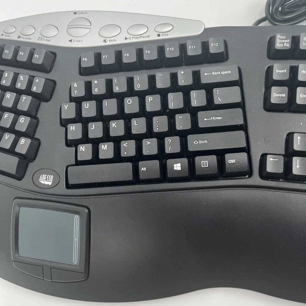 Adesso‎ Tru-Form Contoured Ergonomic Keyboard PCK-308B Clean